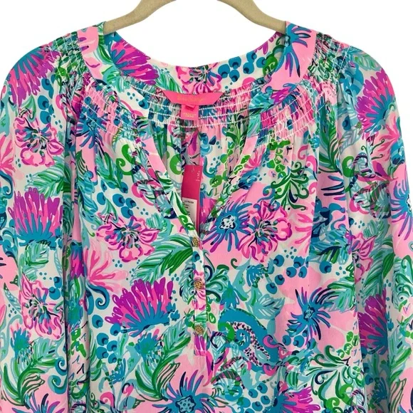 NWT Lilly Pulitzer Elsa Silk Top Sz L - Picture 4 of 12